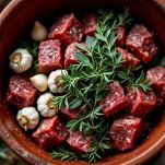 Aglio ed erbe nella pentola