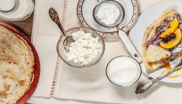 Piadine con fiocchi di latte