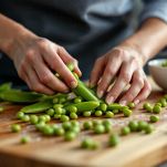 Sgranate i piselli dai baccelli