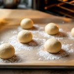 Bignè crudi su teglia rivestita