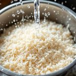 Riso sotto acqua corrente