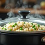 Riso in cottura coperto