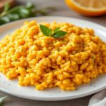 Riso e zucca impiattato