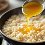 Risotto cremoso in cottura