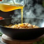 Liquido fumante nel wok