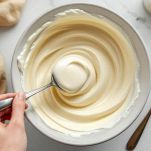 Crema liscia al mascarpone nel boccale