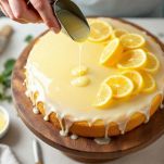 Torta decorata con limone