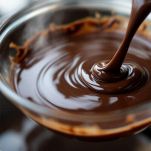 Cioccolato fondente fuso incorporato nella ricotta