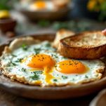 Uova con pane tostato