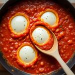 Uova nei buchi del sugo