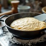 Impasto cotto sul fuoco fino a formazione di patina chiara