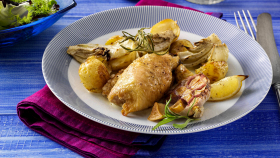 Cosce di pollo in padella