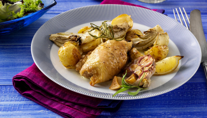 Cosce di pollo in padella