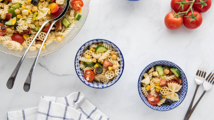 insalata di pasta fredda con ceci