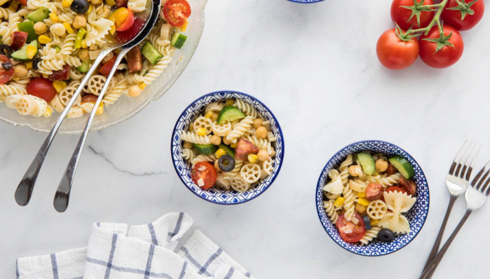 insalata di pasta fredda con ceci