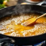 Olio caldo pronto per la frittura.