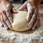 Impasto liscio lavorato a mano.