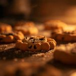 Biscotti su teglia dopo la cottura in forno