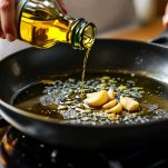 Soffritto di aglio e cipolla in olio