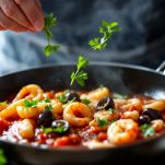 Calamari con olive e erbe