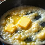 Cotolette che cuociono nel burro