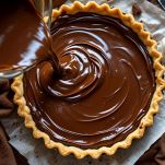 Crostata al cioccolato in cottura