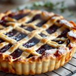 Crostata con reticolo dorato