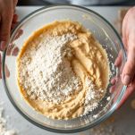 Farina di ceci mescolata con acqua