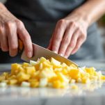 Ananas e cipolla a pezzi