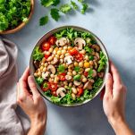Fagioli e funghi con pomodori