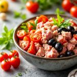 Insalatiera con ingredienti della nizzarda