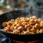 Salsiccia che rosola in padella