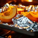 Zucca in forno avvolta in carta stagnola