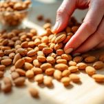 Mandorle sgusciate sul tavolo