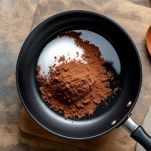 Polveri nella padella con acqua