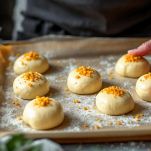 Panetti ovali sulla teglia