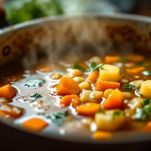 Zuppa che sobbolle in casseruola