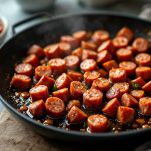 Carne dorata che cuoce nell’olio