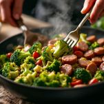 Cimette saltate con la salsiccia