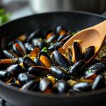 Cozze che si aprono nel soffritto