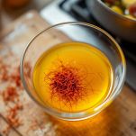 Salsa gialla mescolata nel tegame