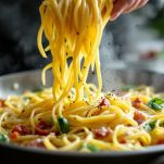 Linguine ben amalgamate con pepe