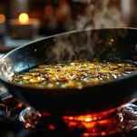 Padellino con olio extravergine caldo