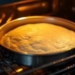 Pizza di Pasqua che cuoce in forno a 220 °C