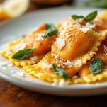 Tortelli conditi nel piatto