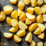 Patate crude a cubetti sul tagliere