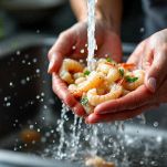 Scampi puliti sul tagliere