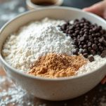 Ciotola con polveri e cioccolato