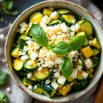 Ciotola con zucchine formaggio e parmigiano