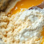 Ciotola con composto cremoso per tortino